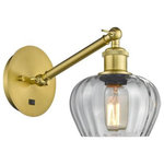 Innovations Lighting - Innovations Lighting 317-1W-SG-G92 Fenton, 1 Light Wall In Art Nouveau S - The Fenton 1 Light Sconce is part of the BallstonFenton 1 Light Wall  Satin GoldUL: Suitable for damp locations Energy Star Qualified: n/a ADA Certified: n/a  *Number of Lights: 1-*Wattage:100w Incandescent bulb(s) *Bulb Included:No *Bulb Type:Incandescent *Finish Type:Satin Gold