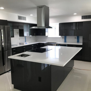 High Gloss Grey Kitchen
