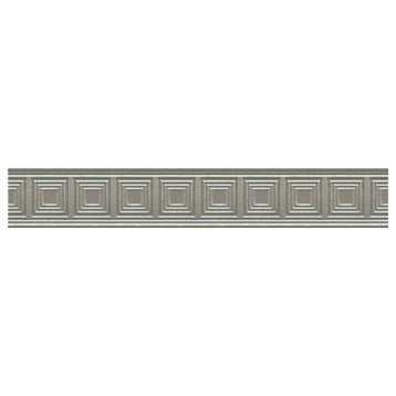 Focus Metal Decorative Border Accent Piece Tile Brushed Nickel 2"x12", Set Of 5