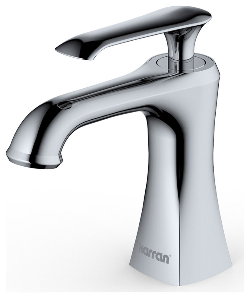 Karran 1-Hole 1-Handle Bathroom Faucet With Pop-Up Drain, Chrome