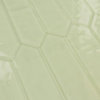 3"x10" Aristocrat Harbor Elongated on Glass Tile, Eggshell White, Set of 15
