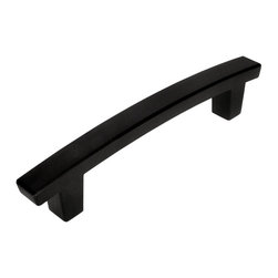 Cosmas - Cosmas Flat Black Contemporary Cabinet Hardware, 3-3/4" Hole Spacing - Cabinet And Drawer Handle Pulls