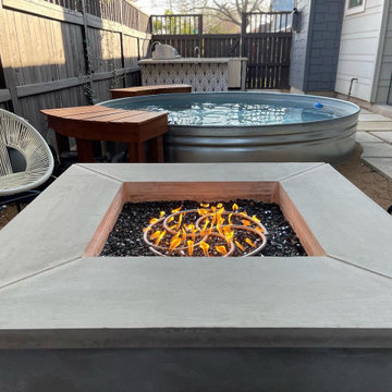 Custom outdoor kitchen and fire pit
