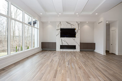 Example of a trendy family room design in Cincinnati