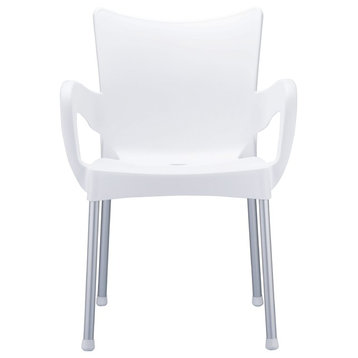 Compamia Romeo Outdoor Dining Armchairs, Set of 2, White