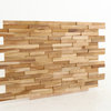 Nordic Rustic Style 3D Teak Wall Panel, 11 Pieces