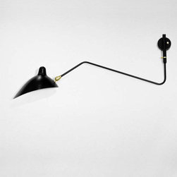 MSC-R1C Rotating Wall Sconce One Arm Black - Swing Arm Wall Lamps