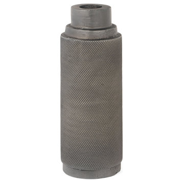 Foster Metal Tapered Candle Holder, Large Grey