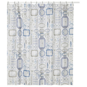 Seashell Fabric Shower Curtain Miami Beach Style Shower