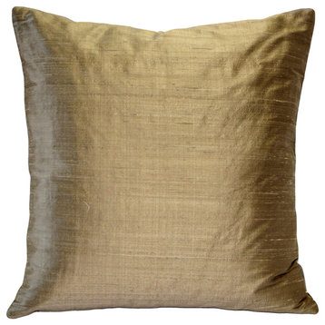 Pillow Decor Sankara Silk Throw Pillows 16"x16", Gold