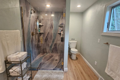 Walk-in Shower Remodel with Champagne Gold