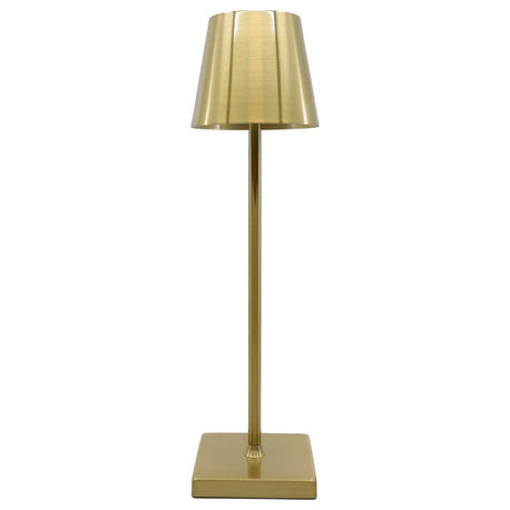 Beam Column 3 Temperature Dimmable LED Touch Rechargeable Gold Table Lamp