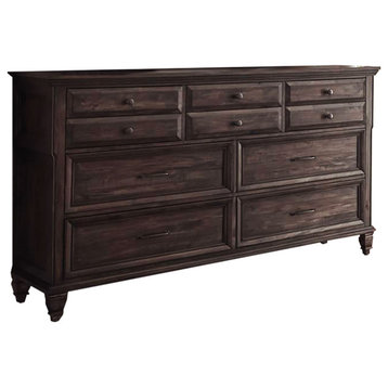 10 Drawers Dresser, Weathered Burnished Brown