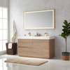 Huesca Bath Vanity in North American Oak, 60" Double Sink, With Mirror