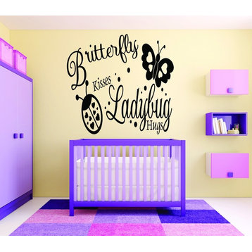 Decal, Butterfly Kisses Ladybug Hugs Baby Girl Bedroom, 20x30"