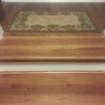 DIY Hickory Carpet to Hardwood Staircase Remodel