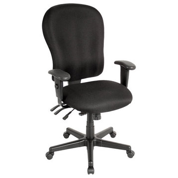 Charcoal Adjustable Swivel Fabric Rolling Office Chair, Black Charcoal