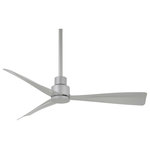 Minka Aire - Minka Aire Simple 44" 44" Ceiling Fan F786-SL - 44" Ceiling Fan from Simple 44" collection in Silver finish. No bulbs included. 44" 3-Blade Ceiling Fan in a Silver Finish with Silver Blades Optional Custom LED Light Kit Available K9787L No UL Availability at this time.