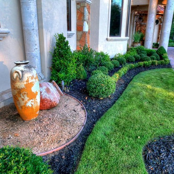 Suburban Manor with Terraced Landscaping
