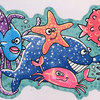 Wallpaper Border Nautical Fishes Sea Stars 9.75"x15'