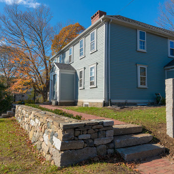 Melrose- Historic home front wall, steps & brick path
