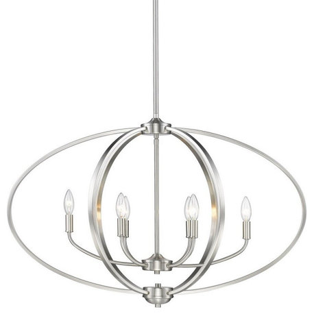 Golden Lighting 3167-LP PW-PW Colson - 6 Light Linear Pendant