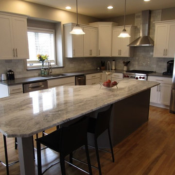 Custom island, refaced cabinetry
