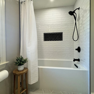 Elegant Rustic Luxe Bathroom renovation.