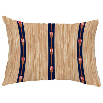 Oar Stripe Trio 14"x20" Decorative Stripe Outdoor Pillow, Navy