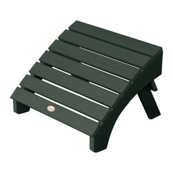 Highwood - Outdoor Folding Adirondack Ottoman, Charleston Green - Outdoor Footstools And Ottomans