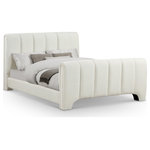 Meridian Furniture - Camila Upholstered Bed, Cream, King, Chenille Fabric - Redefine your bedroom with the Camila cream chenille fabric king bed, enveloped in plush chenille for an irresistibly soft touch. Its deep channel tufting brings both texture and sophistication, lending a bold yet elegant vibe to the contemporary design. This bed makes a striking statement, offering the perfect balance of style and comfort to turn your sleeping space into a modern sanctuary.