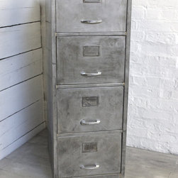 Grove Vintage Urban Industrial 1970's Stripped Steel 4 Drawer - Filing Cabinets