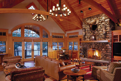 Living room - traditional living room idea in Boston
