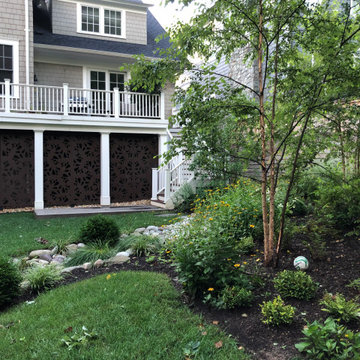 Rain garden with bridge