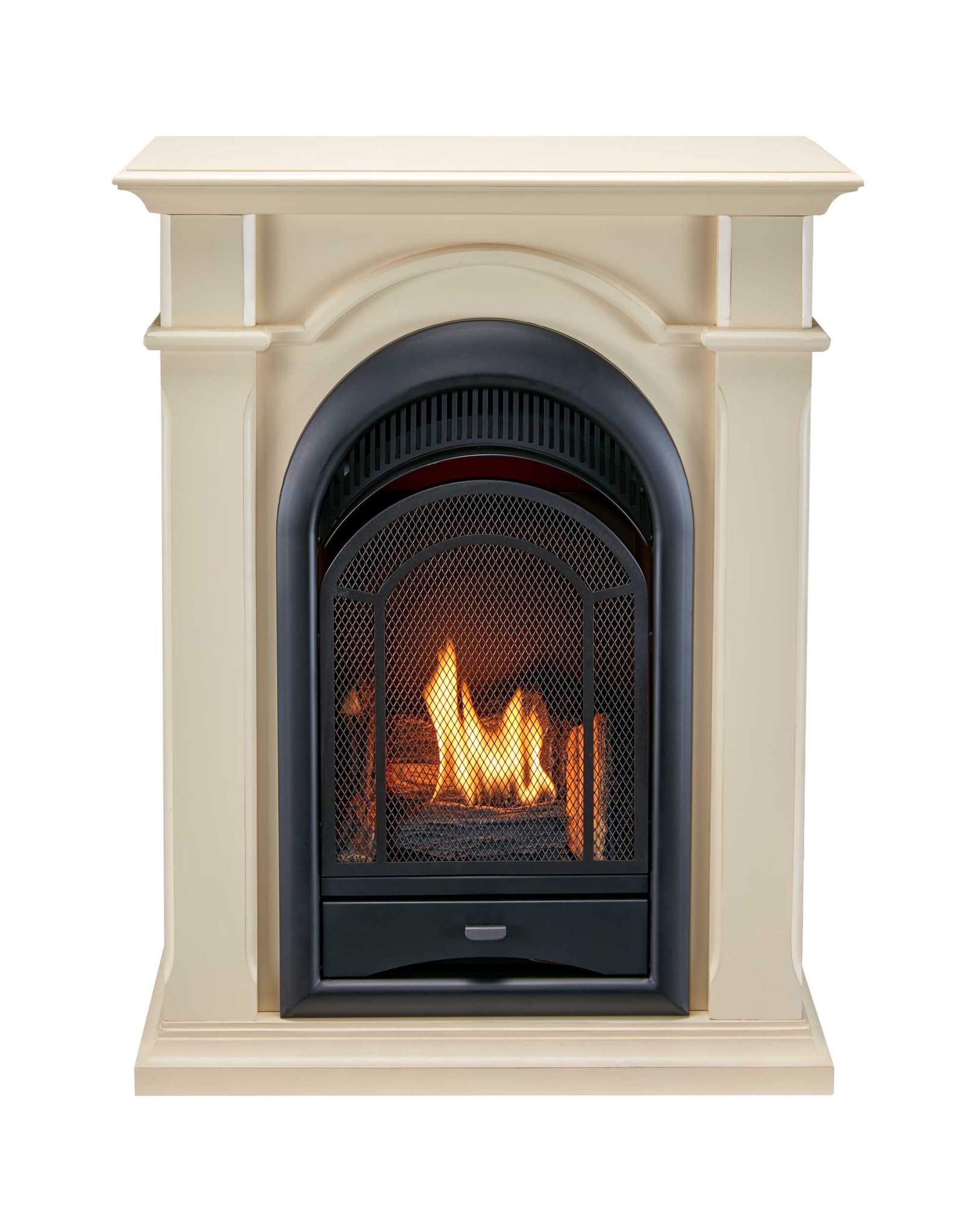 Dual Fuel Ventless Gas Fireplace System With Corner Combo Mantel