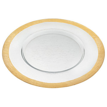 Badash P248G Gold Border Round 13 " Glass Charger Plate