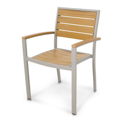 Polywood - Ivy Terrace Loft Dining Arm Chair, Textured Silver/Plastique - Outdoor Dining Chairs