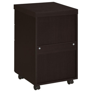 Catania Modern 3-Drawer Wood Mobile Storage Cabinet Cappuccino