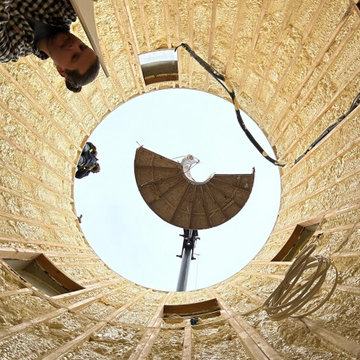 Installation: Stacked Wood Curving (Helical) Stair in New York