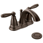 Moen - Moen Brantford Oil Rubbed Bronze Two-Handle Bathroom Faucet 6610ORB - With intricate architectural features that transcend time, Brantford faucets and accessories give any bath a polished, traditional look. Classic lever handles, a tapered spout and globe finial give this collection universal appeal.