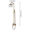 Antique Brass Wall Mount Shower System with 8" Rain Shower Head and Hand Shower