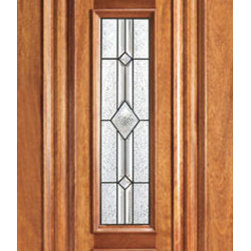 Mahogany Center Lite Home Single Door - Front Doors