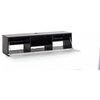 SONOROUS Studio ST-160 Wood and Glass Modern TV Stand With Hidden Wheels, Black,