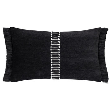 Splendor Charcoal Indoor/Outdoor Performance Pillow, 12" x 20"
