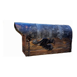 Rustic mailbox with the rooster flag - Mailboxes