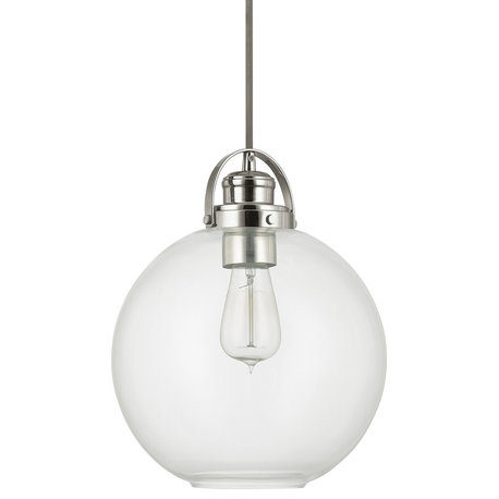 1-Light Mini Pendant, Polished Nickel