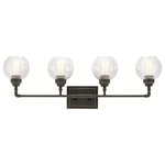 Kichler - Bath 4-Light, Olde Bronze - This Niles' Olde Bronze 4 light bath light's globe style is reminiscent of fixtures found in historic metropolitan buildings, icons of the industrial era. Niles modernizes the look with clean lines for a look that works in any home.
