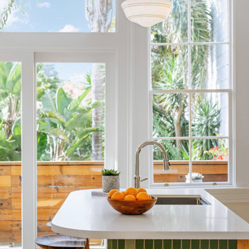 San Francisco Victorian Kitchen Remodel with Hickory & White Cabinetry