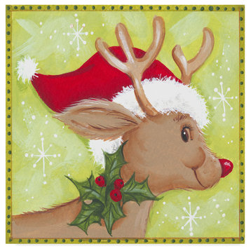 Beverly Johnston 'Reindeer 2' Canvas Art, 14"x14"