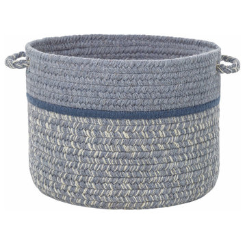 Woolmade Natural Wool Basket Sunrise Blue 14''x10''